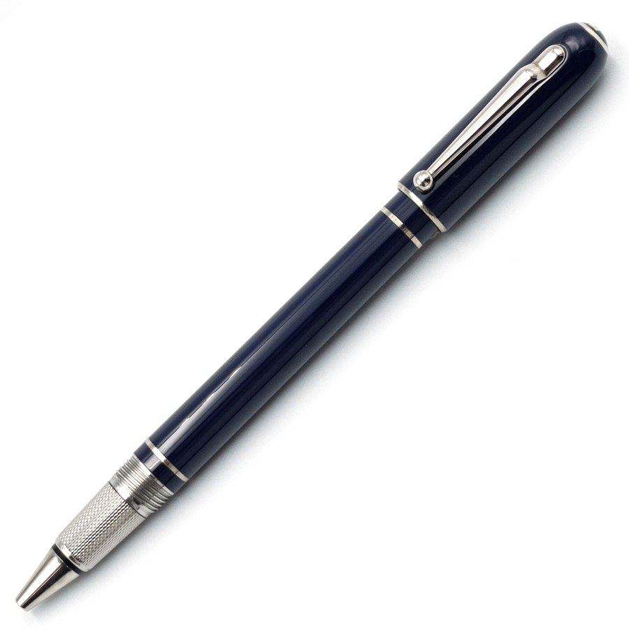 Dunhill Sidecar Rollerball Pen - Blue Chrome Trim (LARGE) - KSGILLS.com | The Writing Instruments Expert