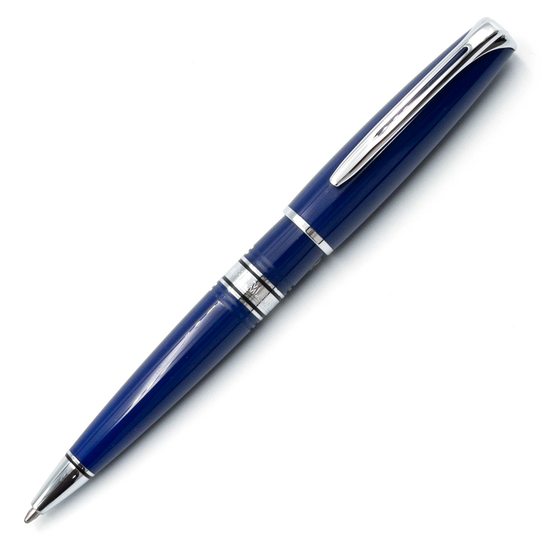 Waterman Charleston Ballpoint Pen - Blue Chrome Trim (France Classic Edition) - KSGILLS.com | The Writing Instruments Expert