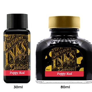 Diamine Ink Bottle (30ml / 80ml) - Poppy Red - KSGILLS.com | The Writing Instruments Expert