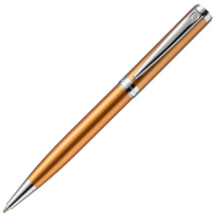 Pierre Cardin Newton Ballpoint Pen - Copper (Gold) Chrome Trim (with LASER Engraving) - KSGILLS.com | The Writing Instruments Expert
