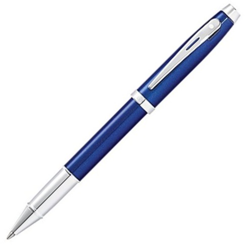 Sheaffer 100 Rollerball Pen - Glossy Blue Lacquer Chrome Trim - KSGILLS.com | The Writing Instruments Expert