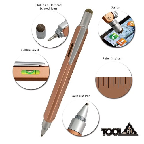 Monteverde Tool Pen Multifunction Ballpoint - Red Copper - KSGILLS.com | The Writing Instruments Expert