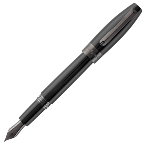 Montegrappa Fortuna Fountain Pen - Black Gun Metal Trim - KSGILLS.com | The Writing Instruments Expert