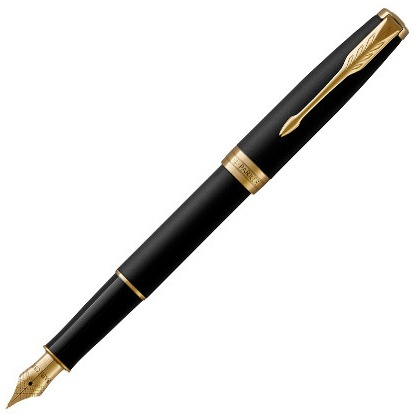 Parker Sonnet Fountain Pen - Matte Black Lacquer Gold Trim - KSGILLS.com | The Writing Instruments Expert