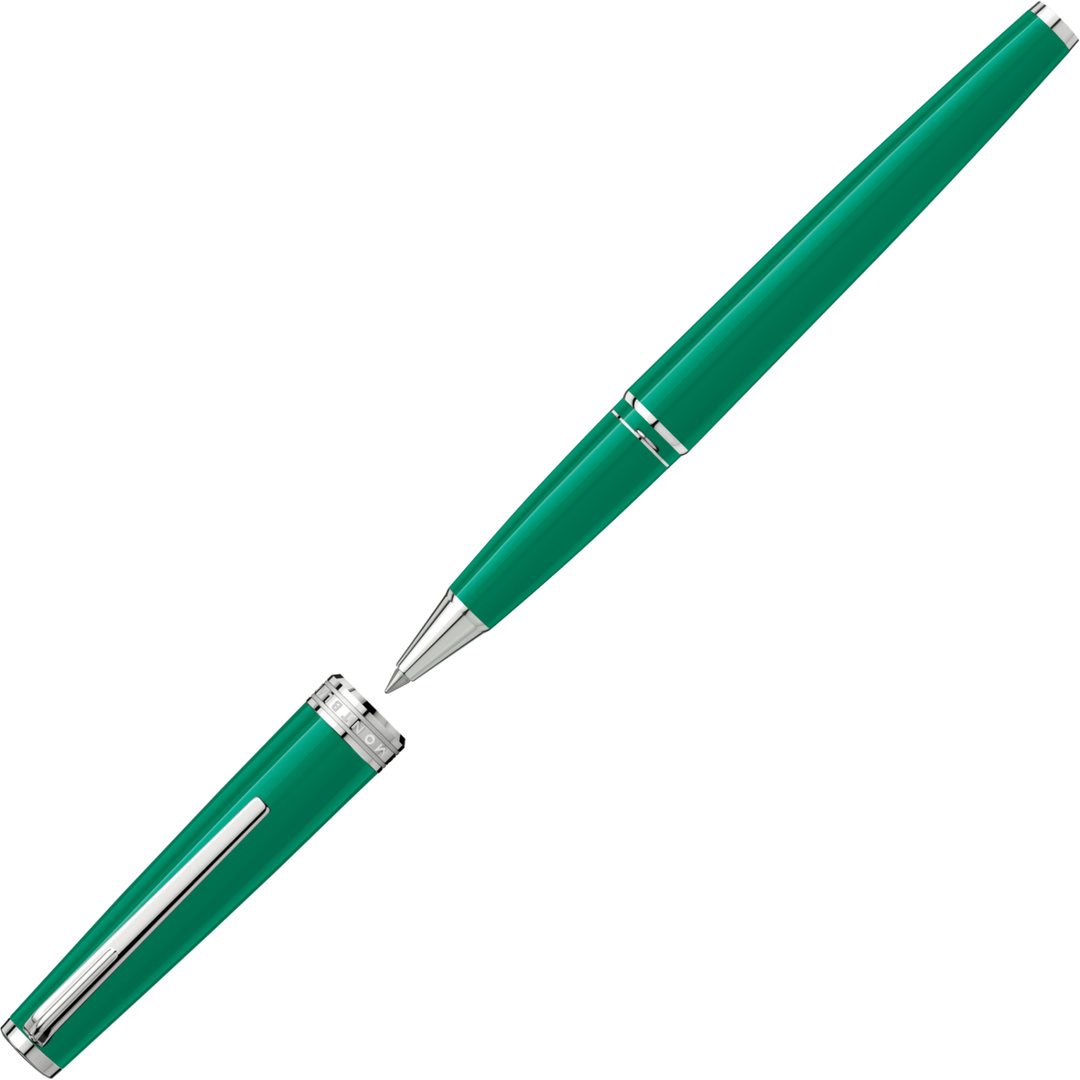 Montblanc Pix Rollerball Pen - Emerald Green Chrome Trim - KSGILLS.com | The Writing Instruments Expert