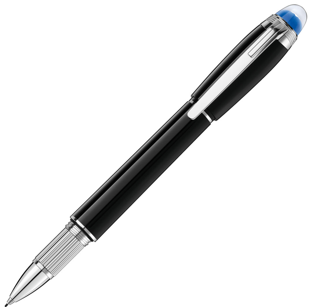 Montblanc StarWalker Precious Resin Fineliner Pen - Black Chrome Trim (Blue Head) - KSGILLS.com | The Writing Instruments Expert