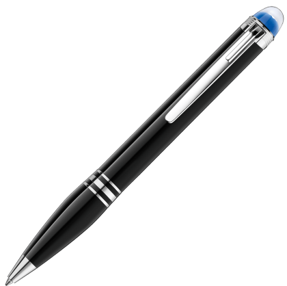 Montblanc StarWalker Precious Resin Ballpoint Pen - Black Chrome Trim (Blue Head) - KSGILLS.com | The Writing Instruments Expert