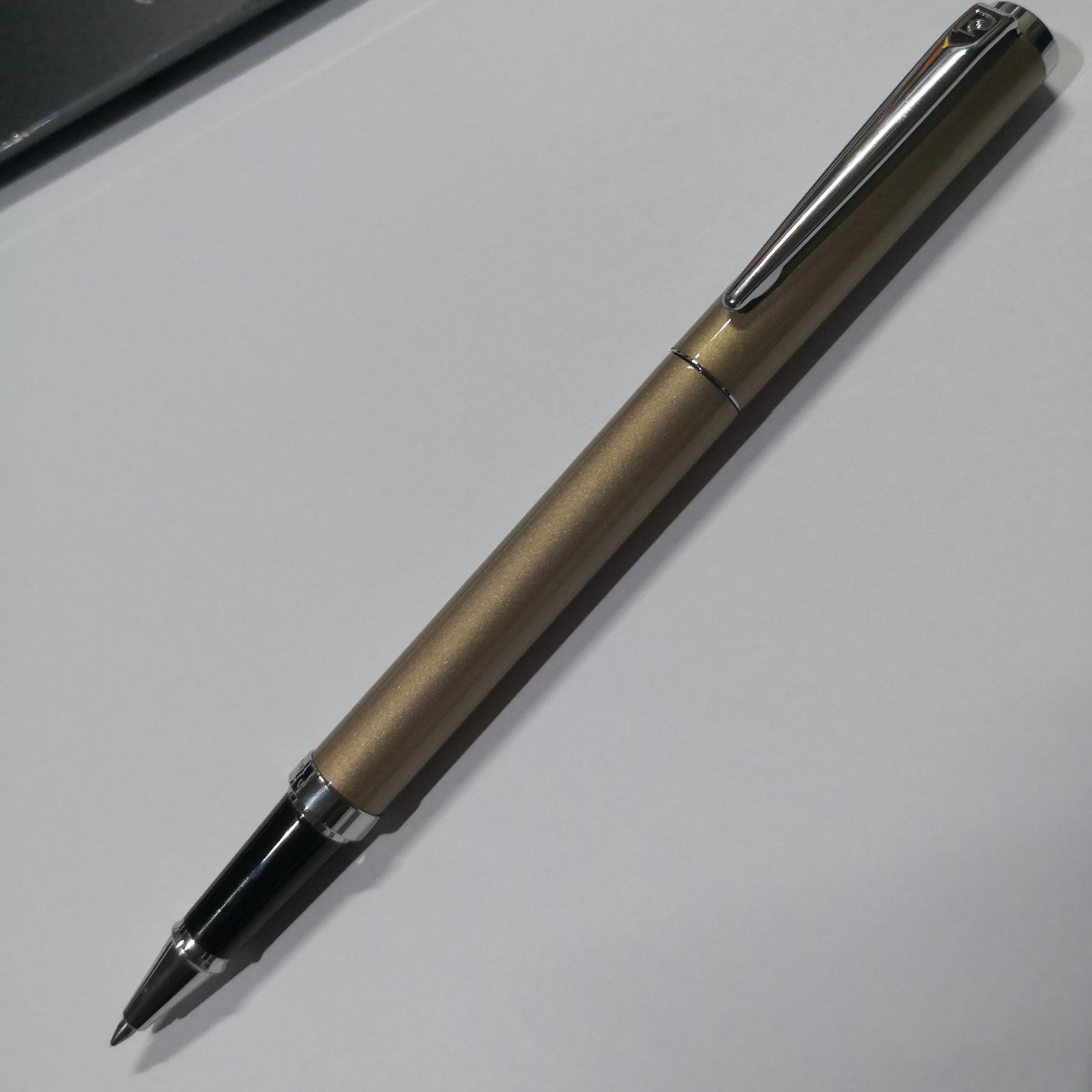 Pierre Cardin Aurora Rollerball Pen - Macchiato Brown Light Chrome Trim (with LASER Engraving) - KSGILLS.com | The Writing Instruments Expert