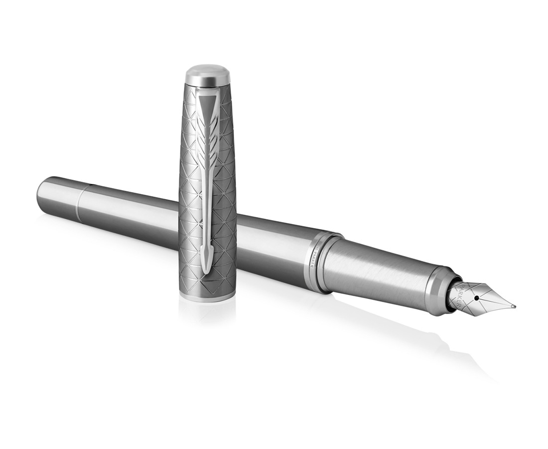 Parker Urban Premium Fountain Pen SET - Silvered Powder Chrome Trim (with KSGILLS Premium Gift Box) - KSGILLS.com | The Writing Instruments Expert