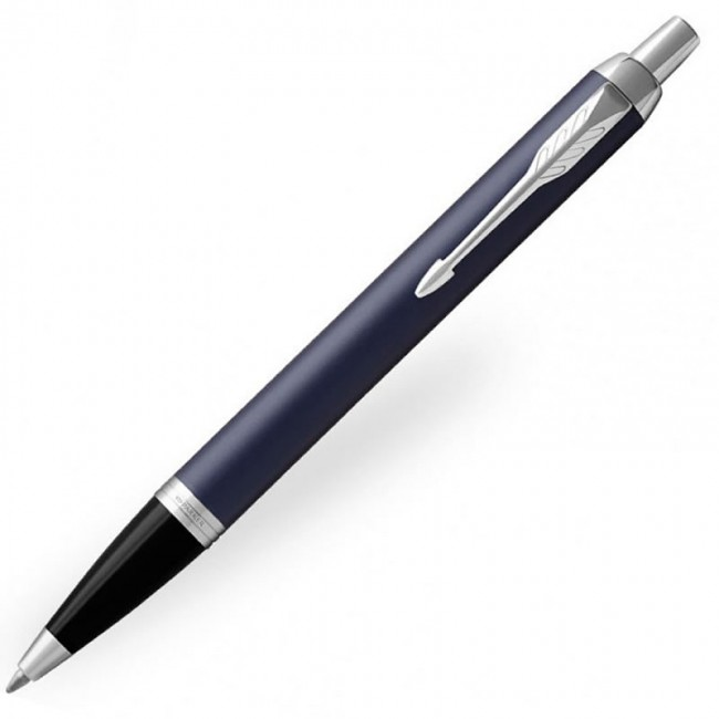 Parker IM Ballpoint Pen - Blue Matte Chrome Trim - Refill Black Medium (M) - KSGILLS.com | The Writing Instruments Expert