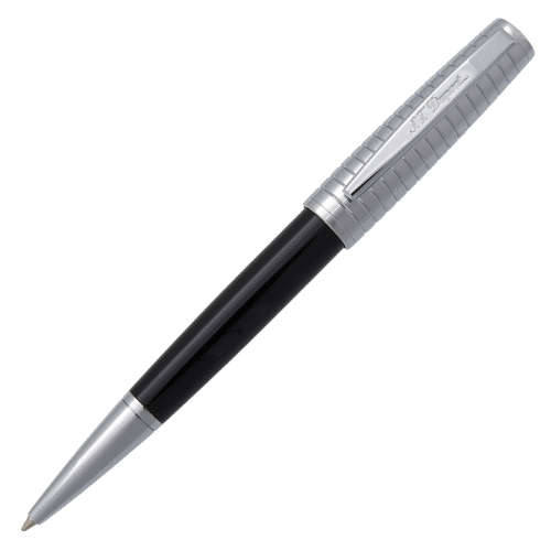 S.T. Dupont ST Michel Black Lacquer Chrome Ballpoint Pen - KSGILLS.com | The Writing Instruments Expert
