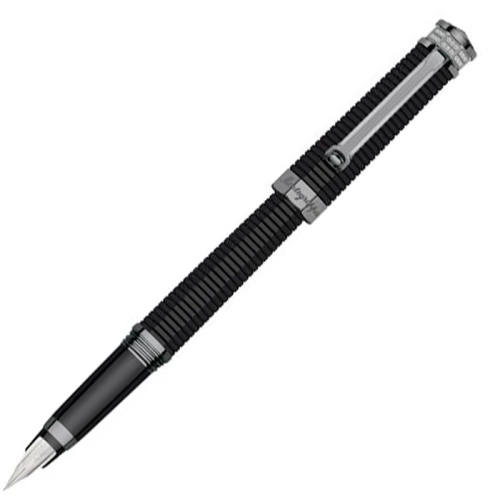 Montegrappa NeuroUno Linea Crystal Fountain Pen - Black Chrome Trim - KSGILLS.com | The Writing Instruments Expert