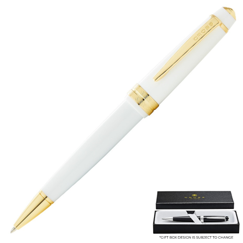 Cross Bailey Light Ballpoint Pen - White Gold Trim Glossy Polished Resin - KSGILLS.com | The Writing Instruments Expert