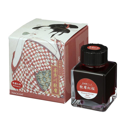 Taccia Ukiyo-e Ink Bottle (40ml) - Beni Zakura - KSGILLS.com | The Writing Instruments Expert