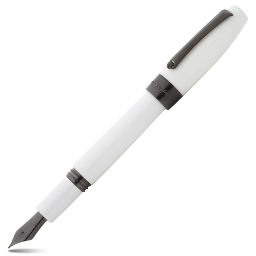 Montegrappa Fortuna Fountain Pen - White Gun Metal Trim - KSGILLS.com | The Writing Instruments Expert