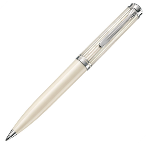 Pelikan Souveran K605 Ballpoint Pen - White Transparent Special Edition - KSGILLS.com | The Writing Instruments Expert