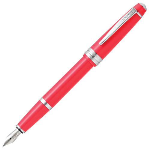 KSG set - Cross Bailey Light Fountain Pen SET - Coral Chrome Trim (Pink-Orange) Glossy Polished Resin - KSGILLS.com | The Writing Instruments Expert