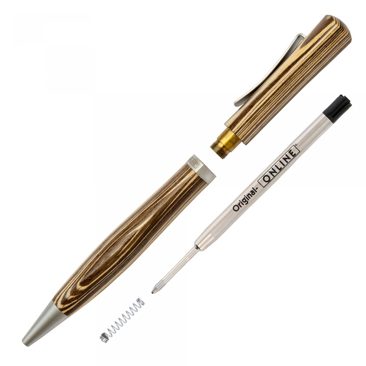 ONLINE Newood Ballpoint Pen - Bamboo Wood Brown Chrome Trim - KSGILLS.com | The Writing Instruments Expert