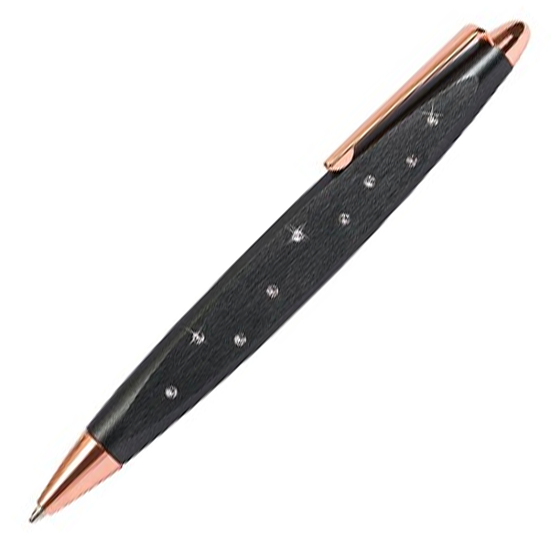 Online Crystal Style Ballpoint Pen - Black Gold Trim (with SWAROVSKI) - KSGILLS.com | The Writing Instruments Expert