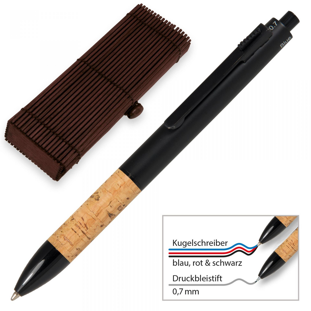 ONLINE Multifunction Pen - Cork Brown Black Trim (3+1) - KSGILLS.com | The Writing Instruments Expert