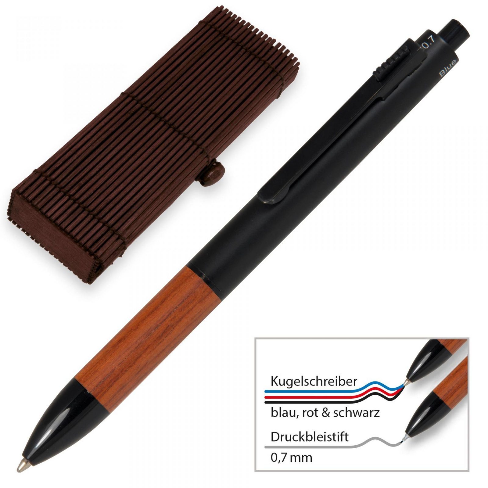ONLINE Multifunction Pen - Rosewood Brown Black Trim (3+1) - KSGILLS.com | The Writing Instruments Expert