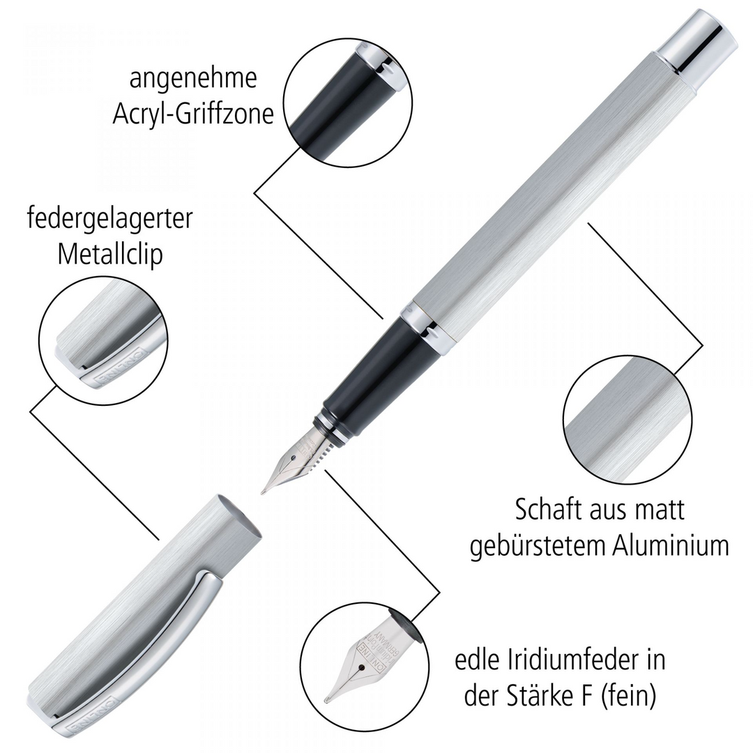 ONLINE Vision Classic Fountain Pen SET - Silver Chrome Trim - KSGILLS.com | The Writing Instruments Expert