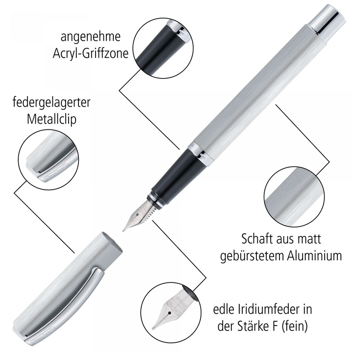 ONLINE Vision Profile Fountain Pen SET - White Chrome Trim - KSGILLS.com | The Writing Instruments Expert