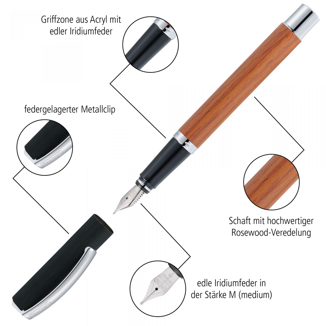 ONLINE Vision Nature Fountain Pen SET - Rose Wood Brown - KSGILLS.com | The Writing Instruments Expert