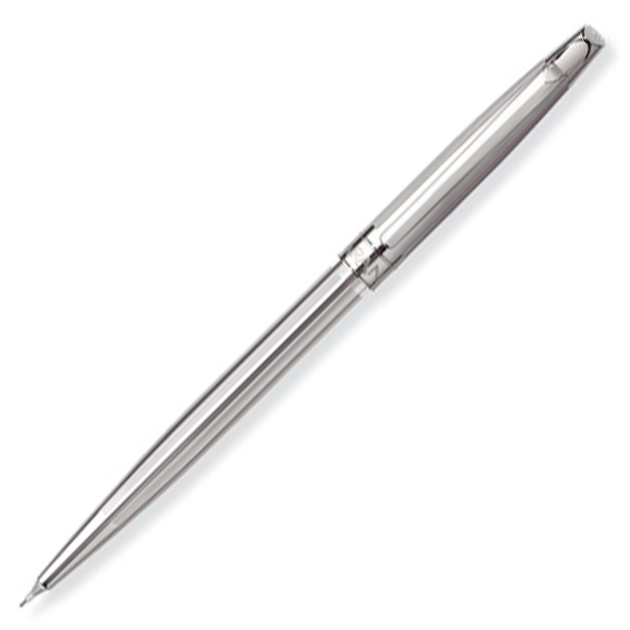 Caran d'Ache Leman Mechanical Pencil - Madison Cisele Rolled Platinum - 0.7mm (SLIM) - KSGILLS.com | The Writing Instruments Expert