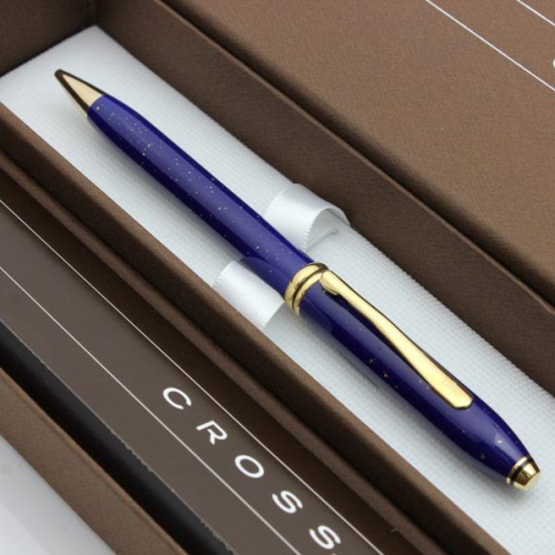 Cross Townsend Ballpoint Pen - Lapiz Lazuli Blue Gold Trim - KSGILLS.com | The Writing Instruments Expert