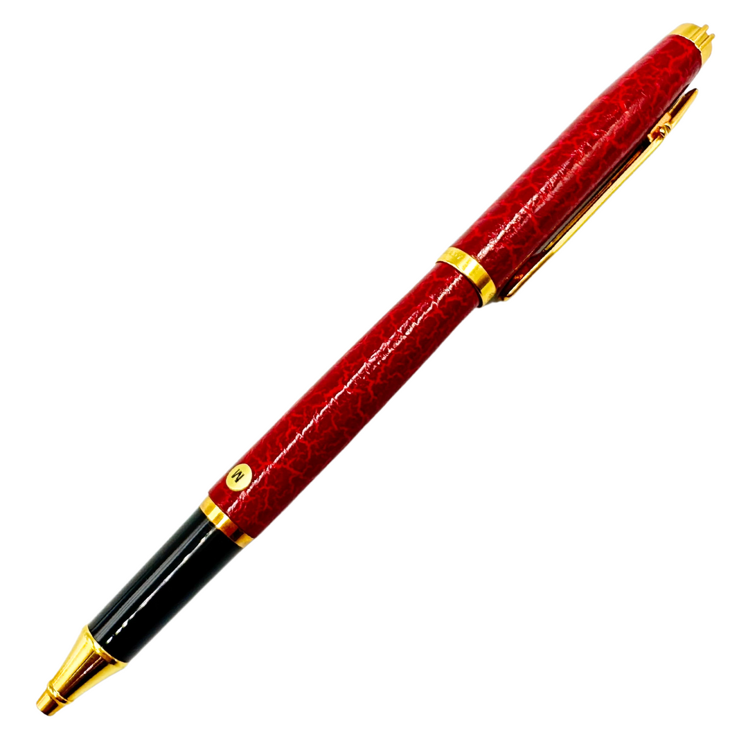 Elysee Vogue Rollerball Pen - Red Marble Gold Trim (Germany Classic Edition) - KSGILLS.com | The Writing Instruments Expert
