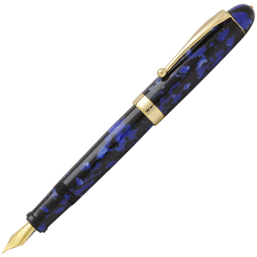 Onishi Seisakusho Handmade Cellulose Acetate Fountain Pen - Blue Marble - KSGILLS.com | The Writing Instruments Expert