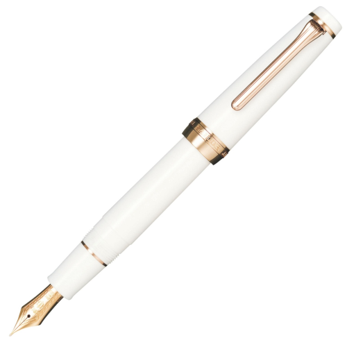 Sailor Pro Gear Standard White Rose Gold Trim Fountain Pen - KSGILLS.com | The Writing Instruments Expert
