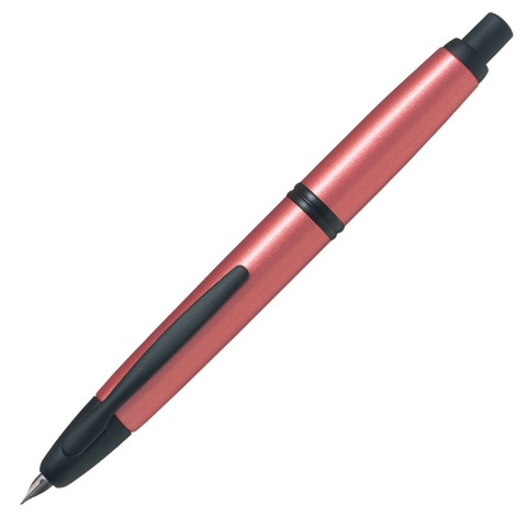 Pilot Capless Trend Metallic Black Matte Trim Fountain Pen Red - Broad nib - KSGILLS.com | The Writing Instruments Expert