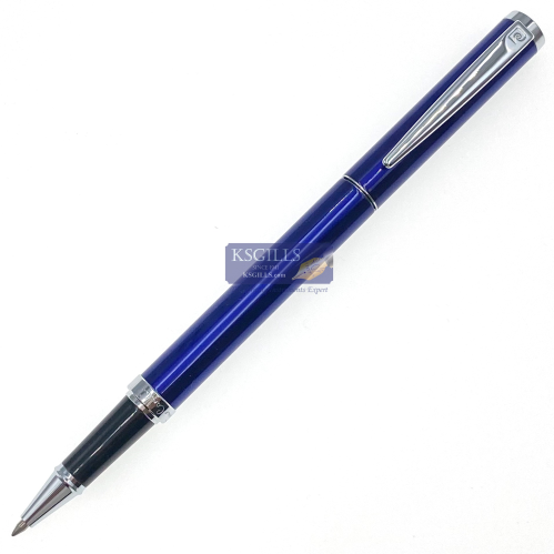Pierre Cardin Aurora Rollerball Pen - Royal Blue Chrome Trim (with LASER Engraving) - KSGILLS.com | The Writing Instruments Expert