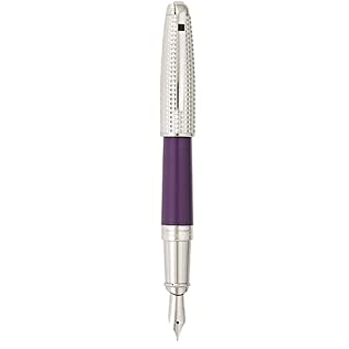 S. T. Dupont Olympio Purple Diamond Palladium Fountain Pen (Diamond Cap XL) - KSGILLS.com | The Writing Instruments Expert