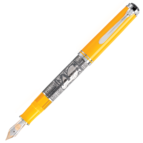 Pelikan M710 Toledo Yellow Silver Fountain Pen - KSGILLS.com | The Writing Instruments Expert