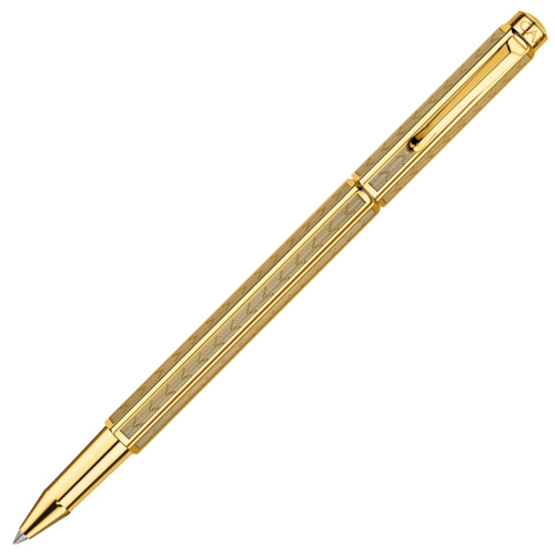 Caran d'Ache Ecridor Rollerball Pen - Gilded Gold Chevron - KSGILLS.com | The Writing Instruments Expert