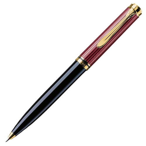 Pelikan Souveran K800 Black Red Gold Trim Ballpoint Pen - KSGILLS.com | The Writing Instruments Expert