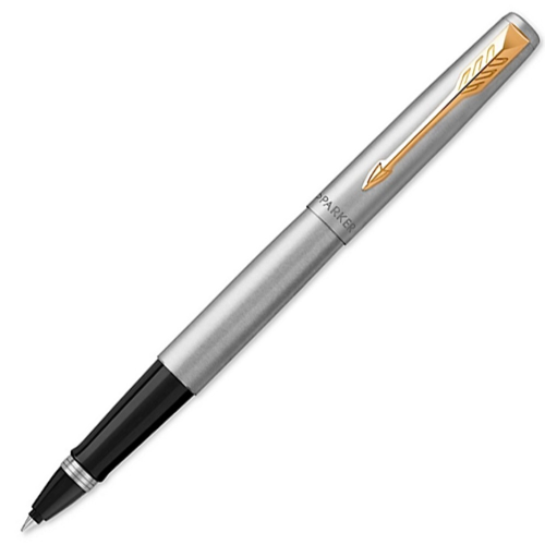 Parker Jotter Classic Rollerball Pen - Stainless Steel Gold Trim - Refill Black Fine - KSGILLS.com | The Writing Instruments Expert