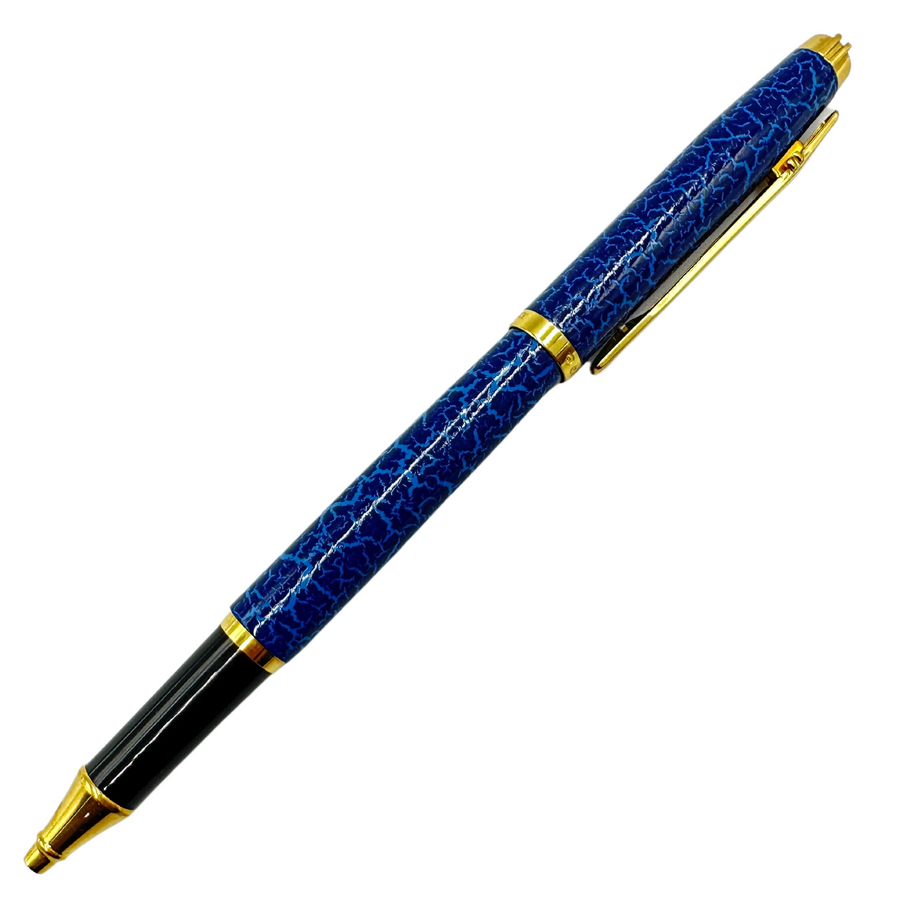Elysee Vogue Rollerball Pen - Blue Marble Gold Trim (Germany Classic Edition) - KSGILLS.com | The Writing Instruments Expert