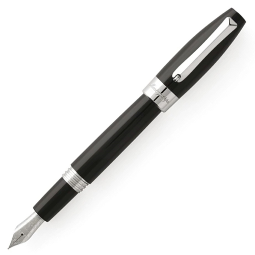 Montegrappa Fortuna Fountain Pen - Black Chrome Trim - KSGILLS.com | The Writing Instruments Expert