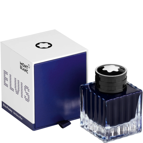 Montblanc Ink Bottle 50ml Fountain Pen - Great Characters, Elvis Presley - Old Glory Blue - KSGILLS.com | The Writing Instruments Expert