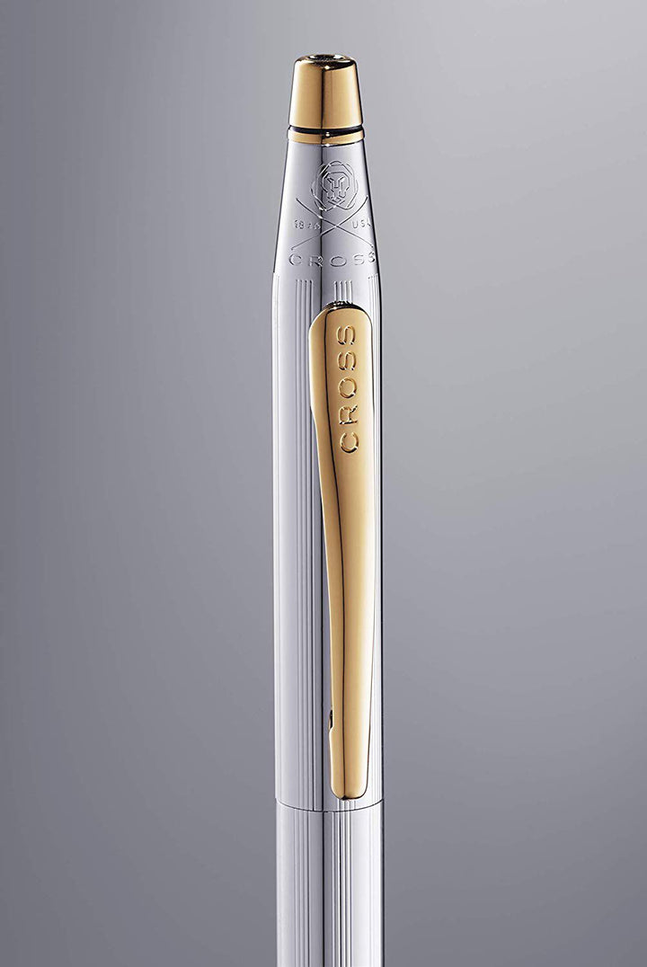 Cross Classic Century Ballpoint Pen - Medalist Chrome Gold Trim - KSGILLS.com | The Writing Instruments Expert