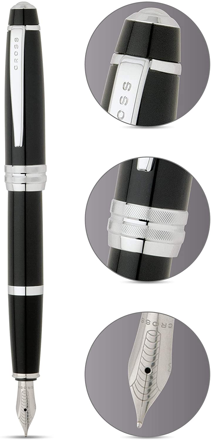 KSG set - Single Pen SET - Cross Bailey Fountain Pen - Black Chrome Trim - Medium (M) - KSGILLS.com | The Writing Instruments Expert