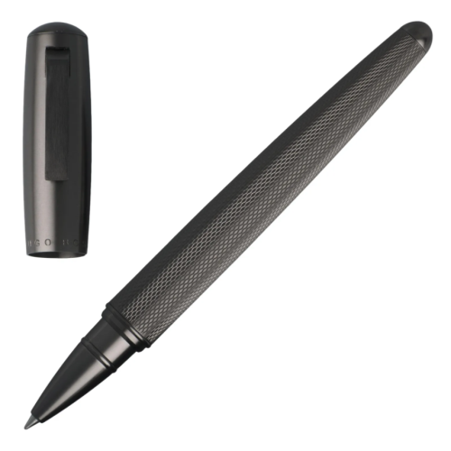 Hugo Boss Pure Matte Dark Chrome Rollerball Pen - KSGILLS.com | The Writing Instruments Expert