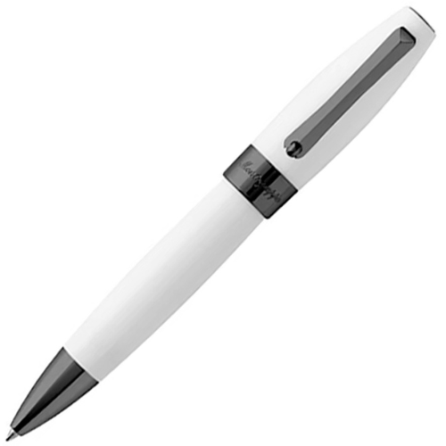 Montegrappa Fortuna Ballpoint Pen - White Gun Metal Trim - KSGILLS.com | The Writing Instruments Expert