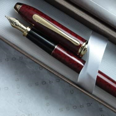 Cross Townsend Fountain Pen - Cardinal Red Gold Trim 18K - KSGILLS.com | The Writing Instruments Expert