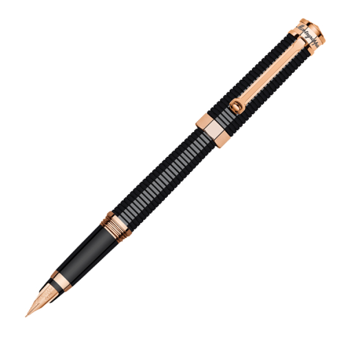 Montegrappa NeuroUno Linea Fountain Pen - Black Rose Gold Trim - KSGILLS.com | The Writing Instruments Expert