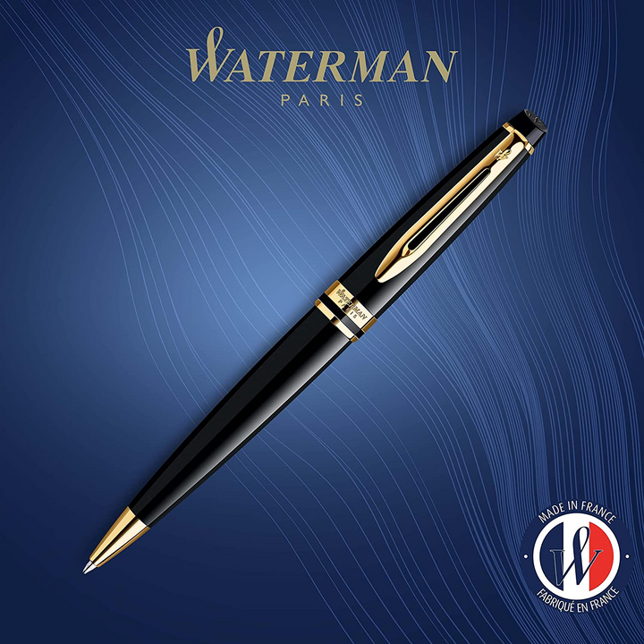 Waterman Expert III Ballpoint Pen - Black Gold Trim - KSGILLS.com | The Writing Instruments Expert
